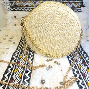 Round straw crossbody ,shoulder vag